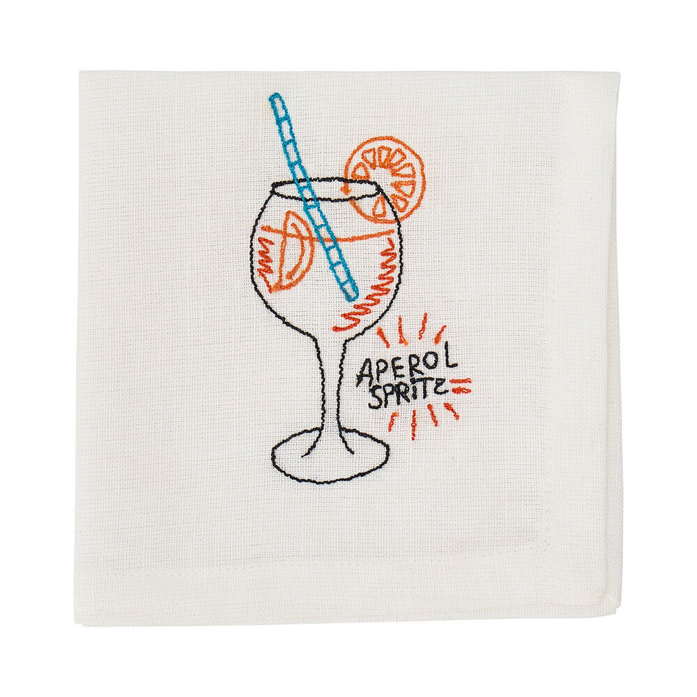 Annabel Trends 25cm Aperol Spritz Cocktail Table Napkin Square White