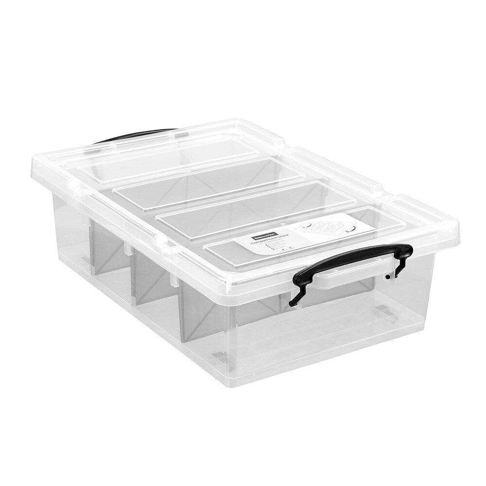 Boxsweden 57x38cm/25L 4 Section Compartment Storer Home/Office Tub Organiser (2 Pack) — image 2