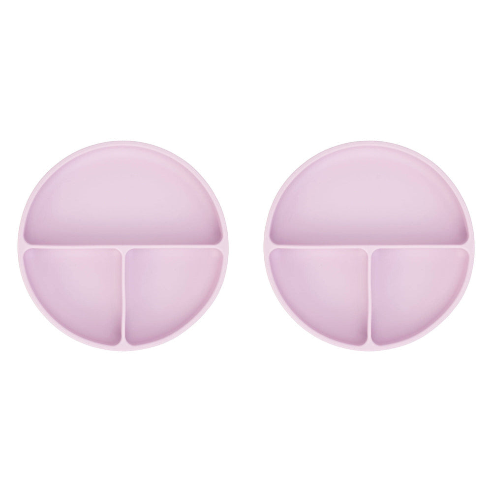 Annabel Trends Silicone Kids/Child Feeding Suction Plate Divided 18cm Lilac (2 Pack)