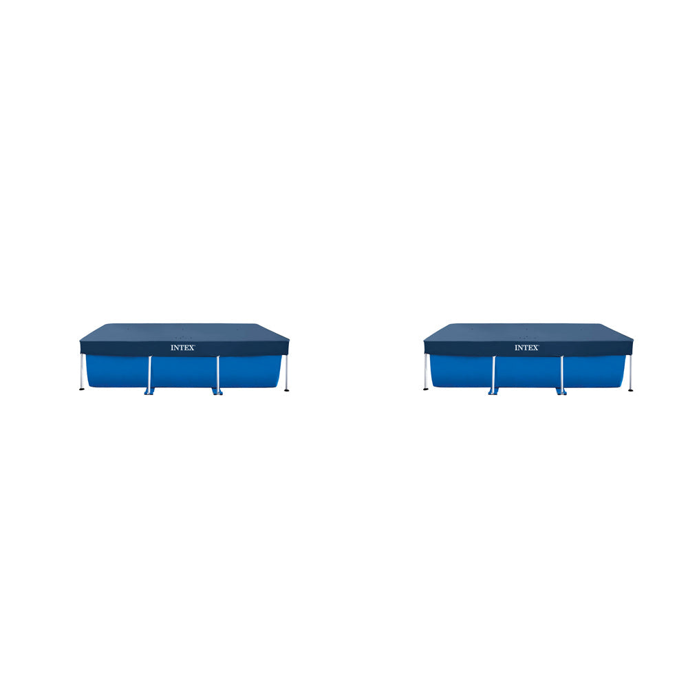 Intex Above Ground Outdoor Pool Cover/Protector Rect 2.6mx1.6m For 28270 Blue (2 Pack)