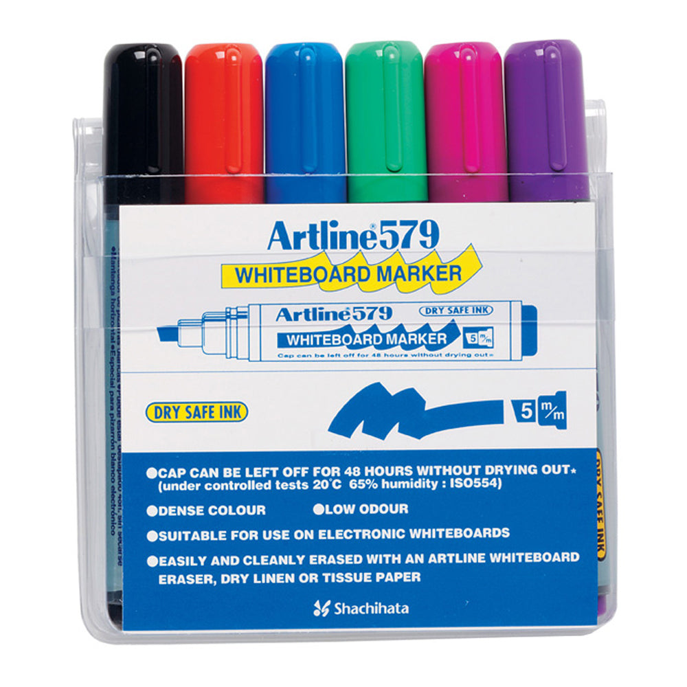 Artline 579 5mm Chisel Nib Office Whiteboard Marker Assorted Colours Wallet (12 Pieces) — image 2