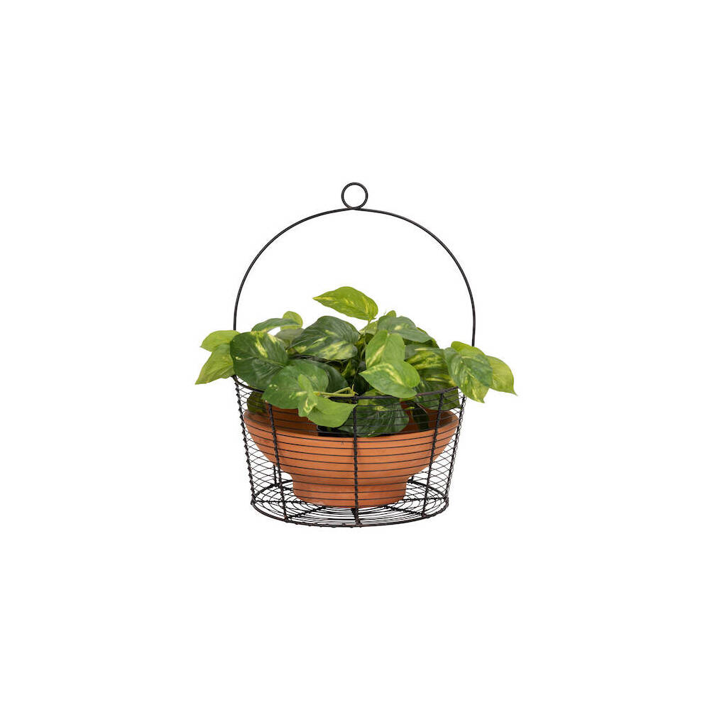 A.Fresco Wire Basket Durable Pot/Plant Cover Horiz Home/Garden Decor 30x30cm Black (2 Pack) — image 3