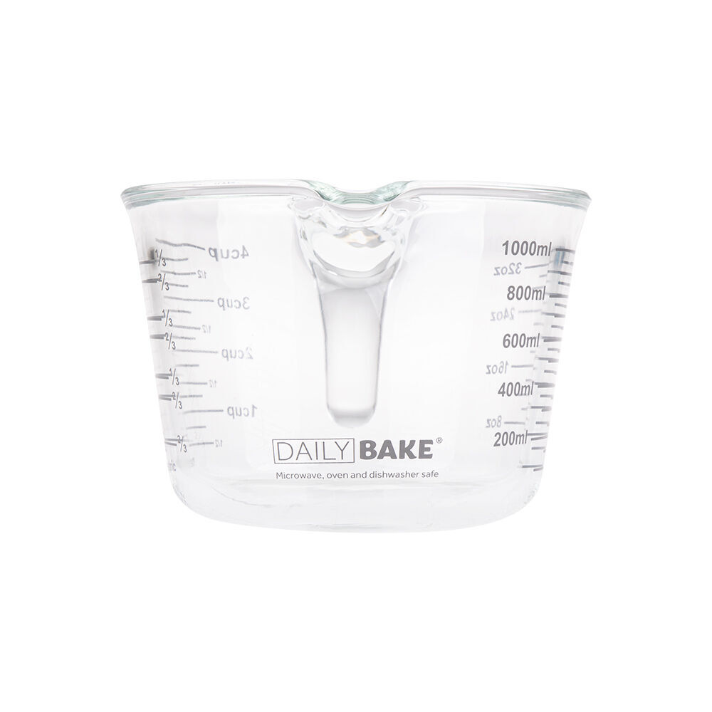 Daily Bake Borosilicate Glass 4-Cup/1L Measure Jug Baking/Cooking Clear (2 Pack) — image 2