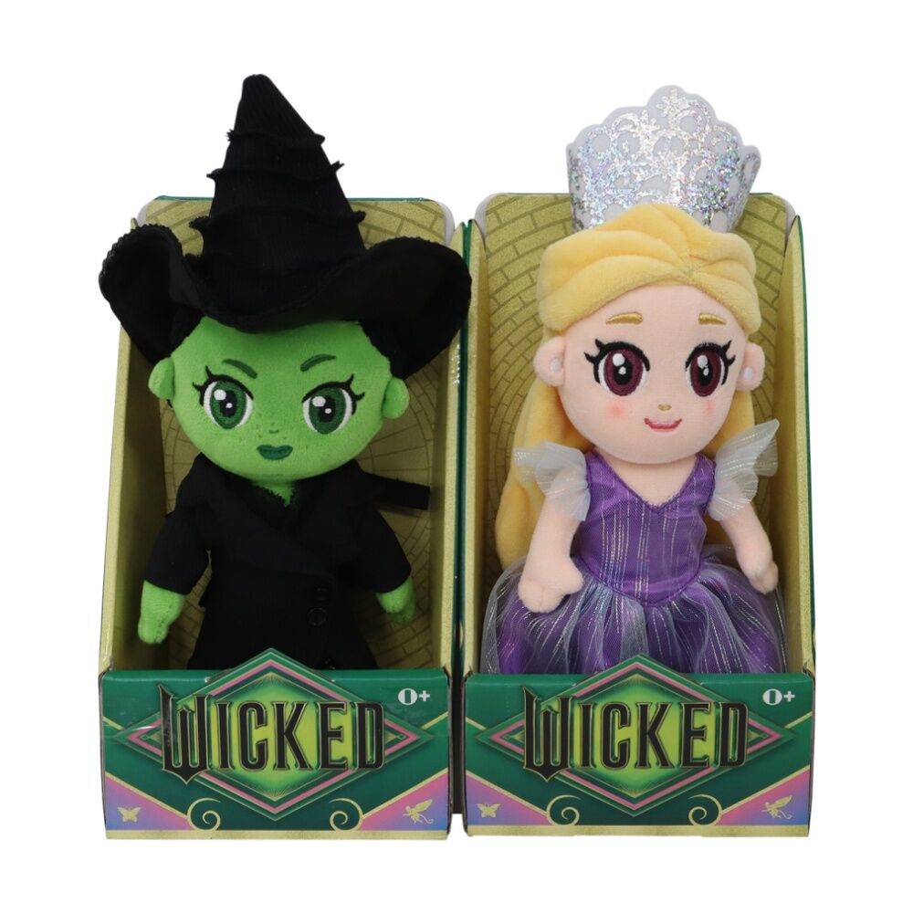 Wicked 8 Inch Kids Small Soft Plush Toy Glinda & Elphaba Assorted — image 2