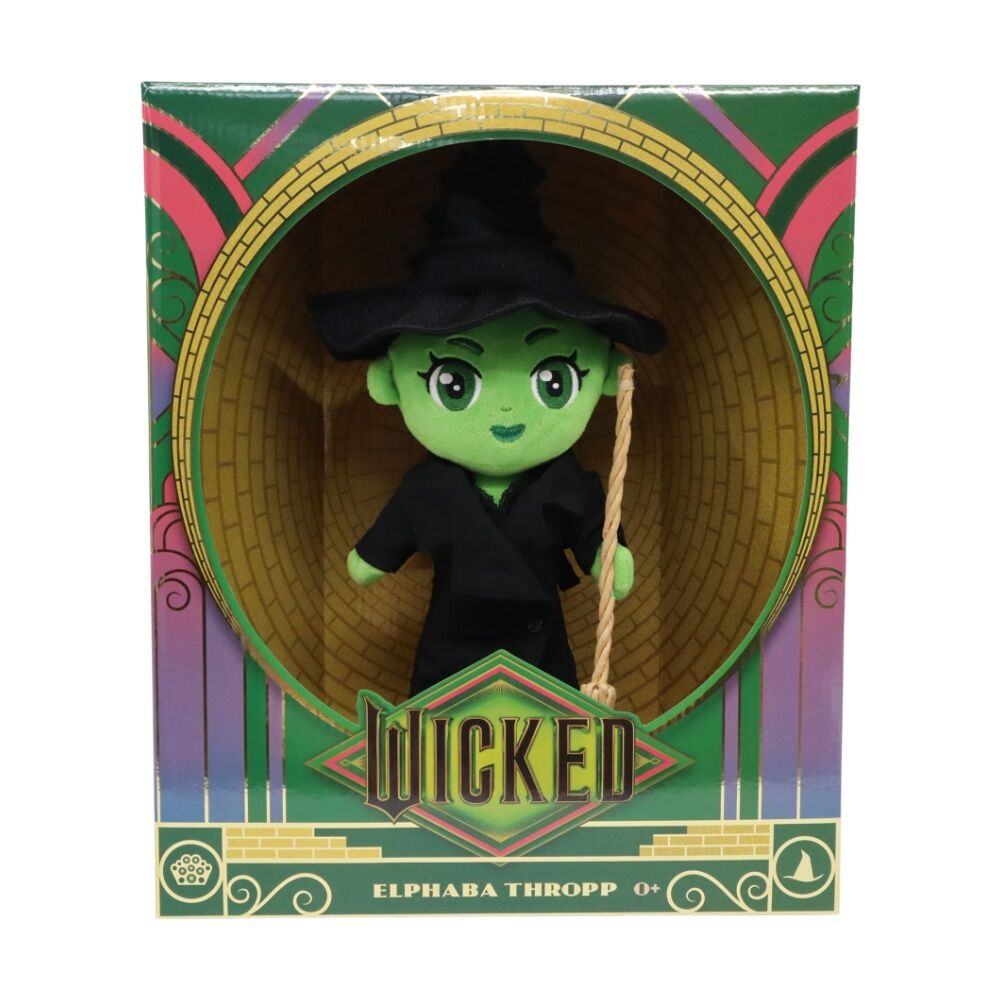 Wicked 10 Inch Kids Medium Soft Plush Toy Elphaba w/ Iconic Hat & Broom — image 5