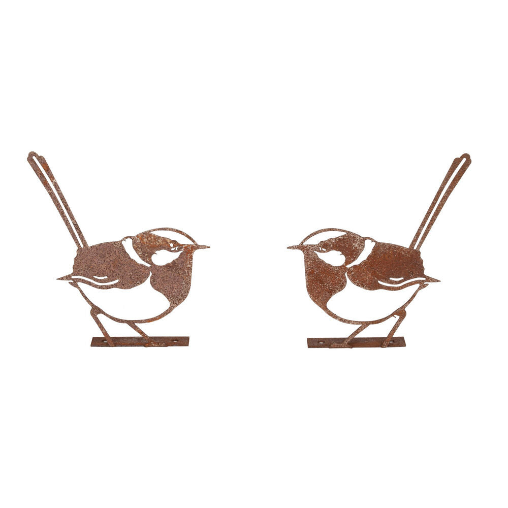 A.Fresco Bird/Wren Silhouette Base Outdoor Decoration 10x10cm Rust Assorted — image 2