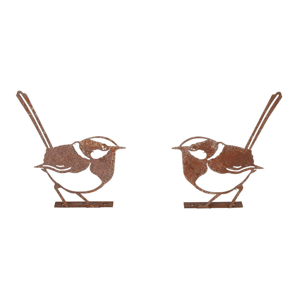 A.Fresco Bird/Wren Silhouette Base Outdoor Decoration 10x10cm Rust Assorted (4 Pack) — image 3