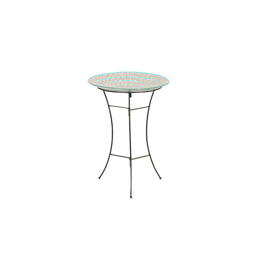 A.Fresco 3 Legged Powder Coated Metal Bird Bath Stand 57x37cm Matte Black — image 2