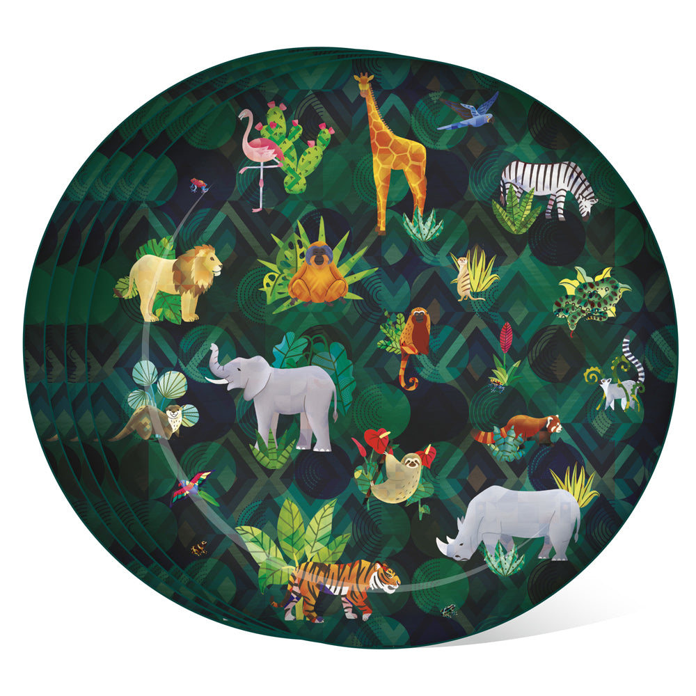 300235672-4pc-animal-kingdom-food-plate-dish-round-23cm-green