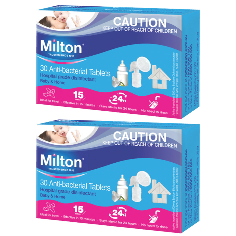 Milton Anti-Bacterial Disinfectant Baby Bottle Cleaning/Sterilising Tablets (60 Pieces)
