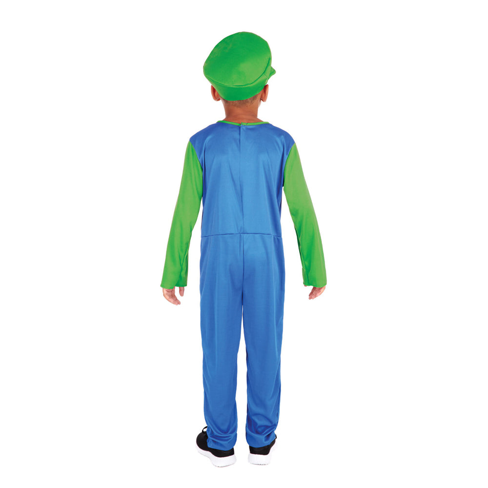Rubies Size Green Plumber Boy Jumpsuit Costume w/ Cap — image 3
