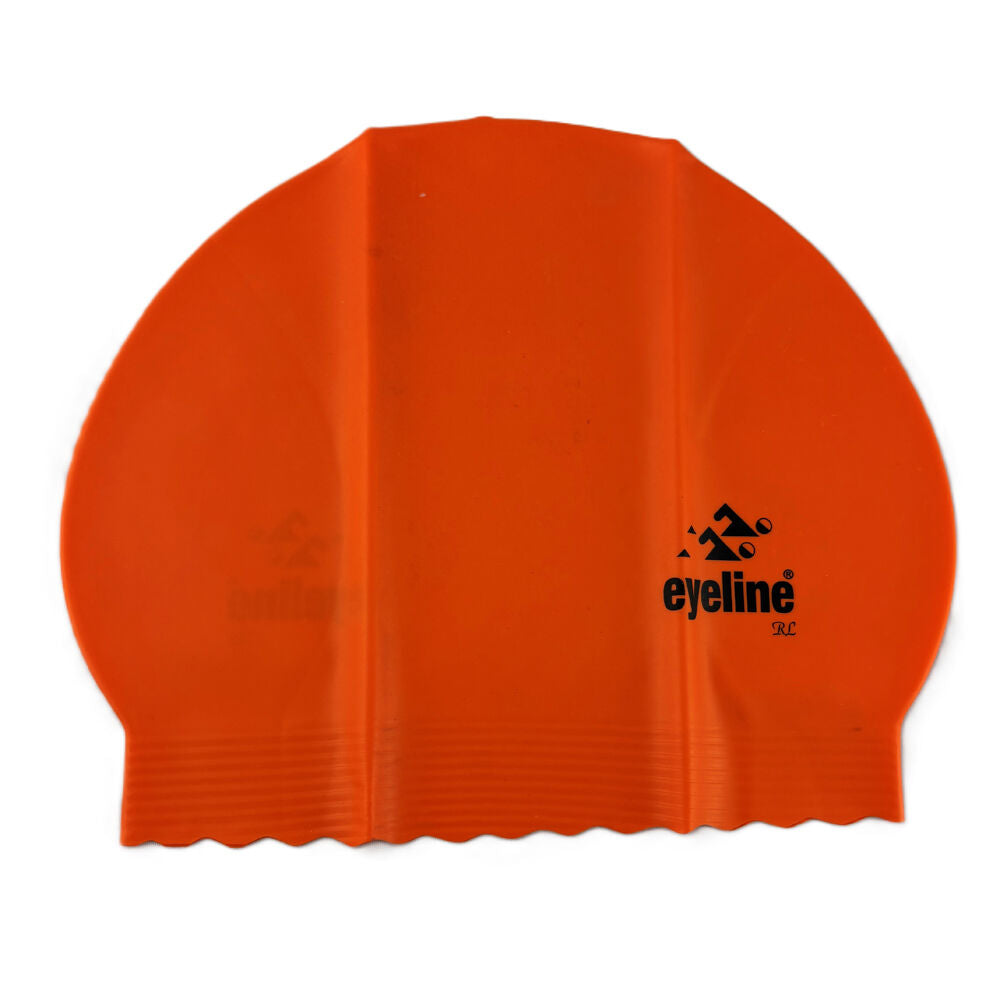 Swim Fit One Size Fits All Pure Latex Comfort Fitted Swimming Cap — Orange