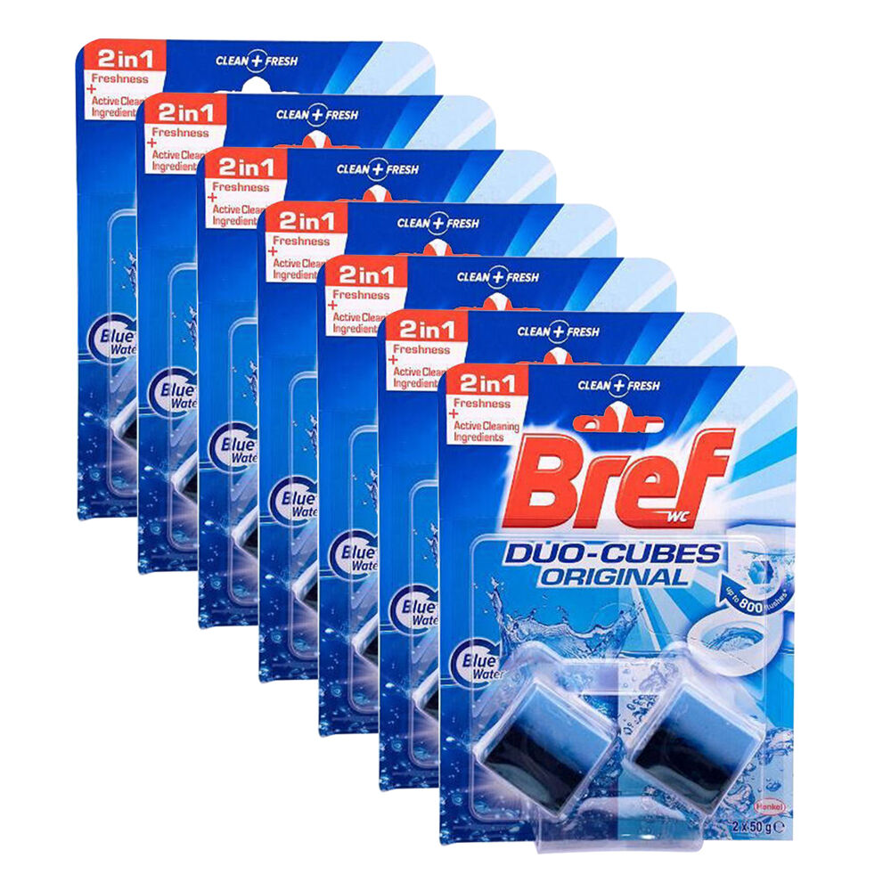 Bref 2pc Bref Duo Cubes Hanging Toilet Bowl Water Cleaner 100g Original (7 Pack)