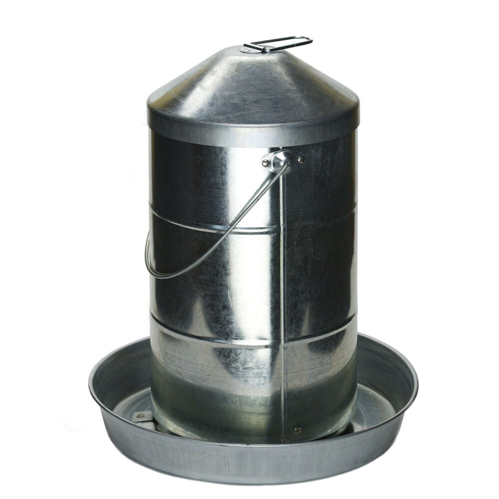 Agboss 15kg Galvanised Stainless Steel Poultry Feeder With Hanging Handle