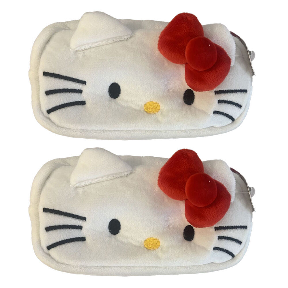 Hello Kitty Plush Pencil Case Organiser Kids/Children School Stationery (2 Pack)