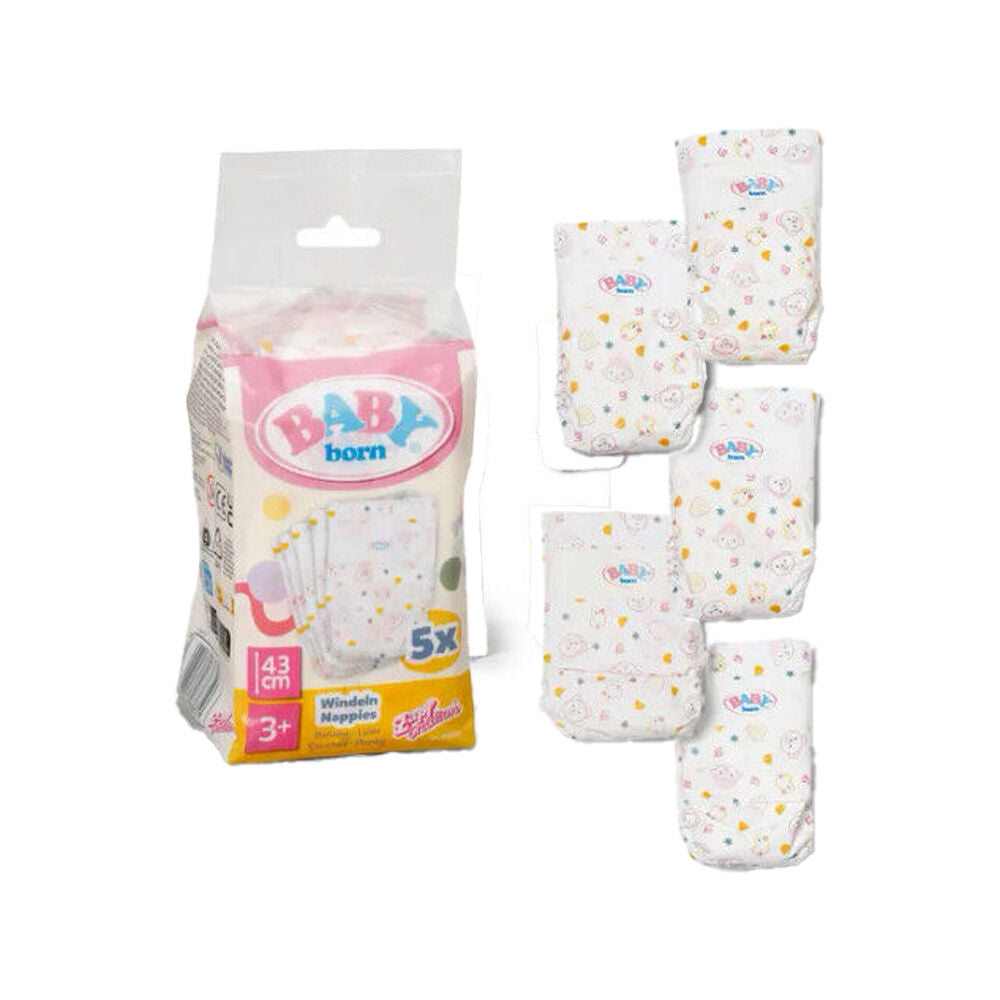 Baby Born Pink 3y+ Nappies 5 Pack Accessory Toy For 43cm Dolls — image 3