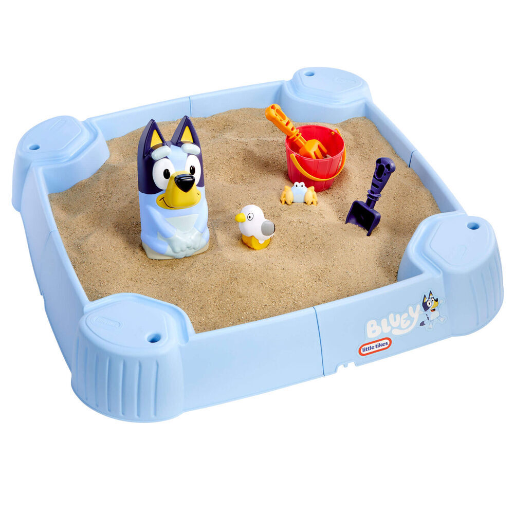 Little Tikes 1y+ Bluey Beach Day Sandbox w/6 Accessories Outdoor Sandpit Toy