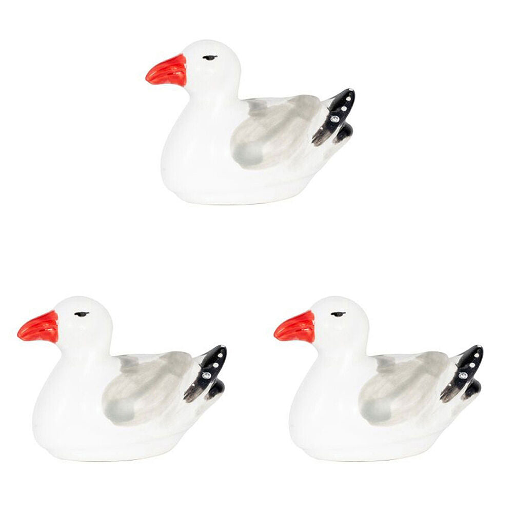 A.Fresco Floating Seagull Outdoor Bird Bath Decoration 11x8cm Grey/White (3 Pack)