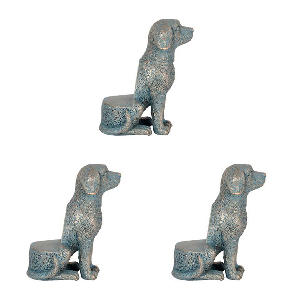 A.Fresco Polyresin Labrador Dog Planter Pot Feet Riser Aged Brass (3 Pack)