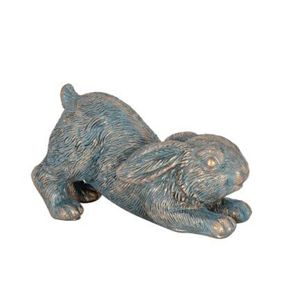 A.Fresco Polyresin Bunny Rabbit Planter Pot Feet Riser Aged Brass