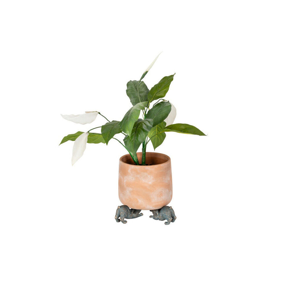 A.Fresco Polyresin Bunny Rabbit Planter Pot Feet Riser Aged Brass — image 2