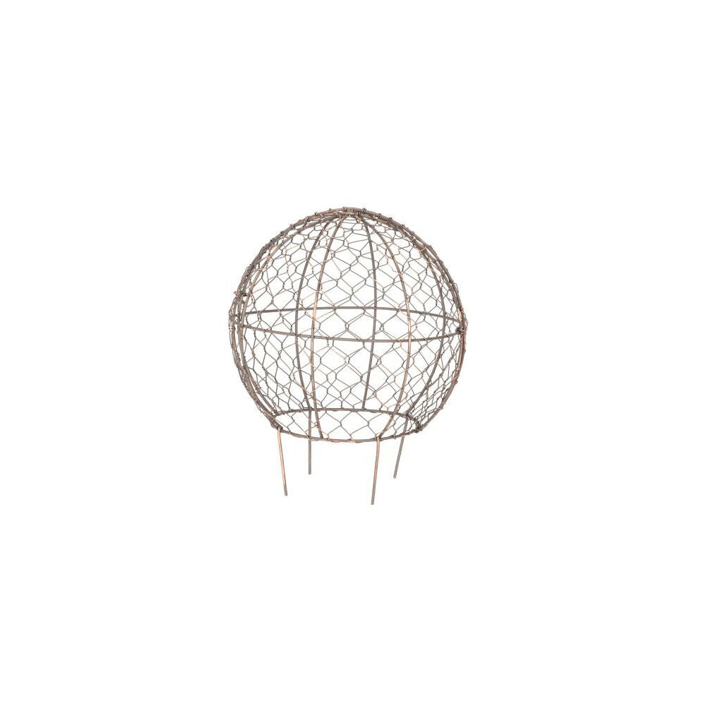A.Fresco Medium Wire Mesh Metal Ball Topiary Plant Frame 24x22cm Rust Copper — image 2