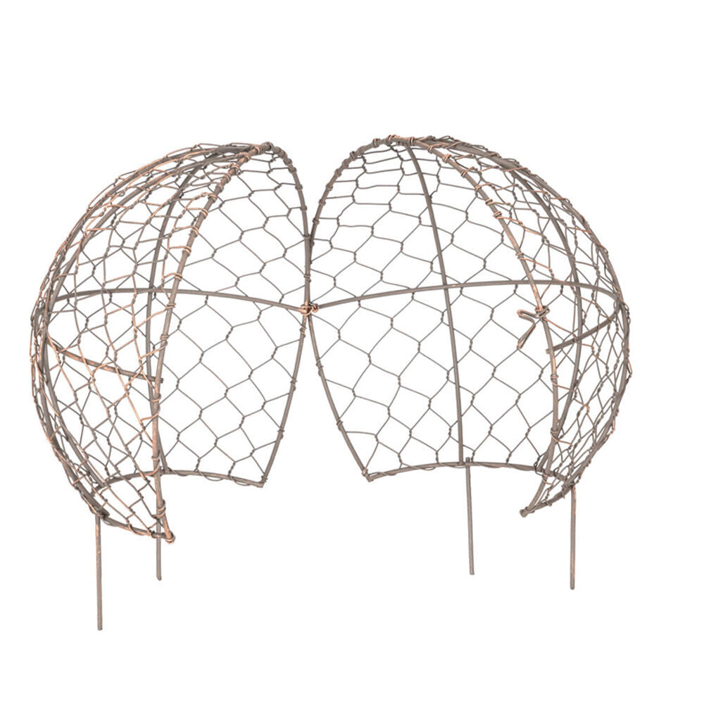 A.Fresco Small Wire Mesh Metal Ball Topiary Plant Frame 16x15cm Rust Copper (2 Pack) — image 2