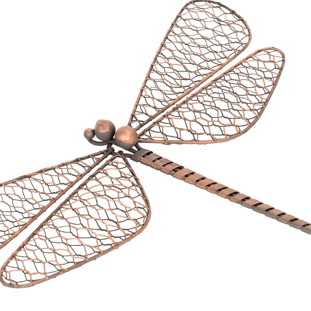 A.Fresco Medium Steel/Bronze Wire Dragonfly 29x18cm Assorted — image 2