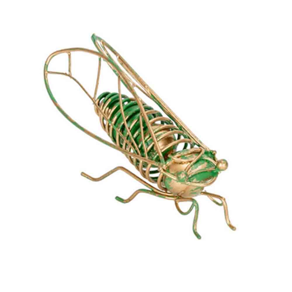 A.Fresco Cicada Ornament Home Decoration 9x4cm Green/Gold Assorted