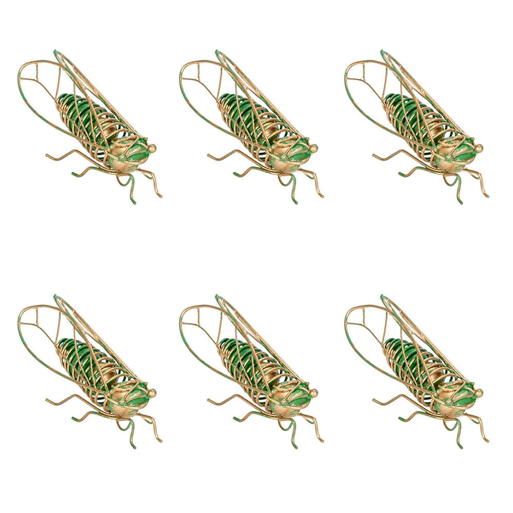A.Fresco Cicada Ornament Home Decoration 9x4cm Green/Gold Assorted (6 Pack)