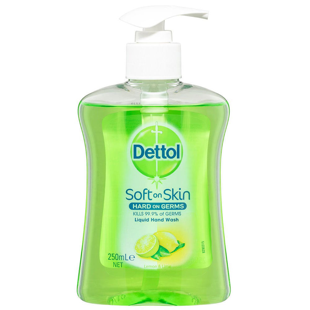 Dettol 250ml Liquid Home Hand Care Wash Soap Lemon/Lime Pump (3 Pack) — image 2