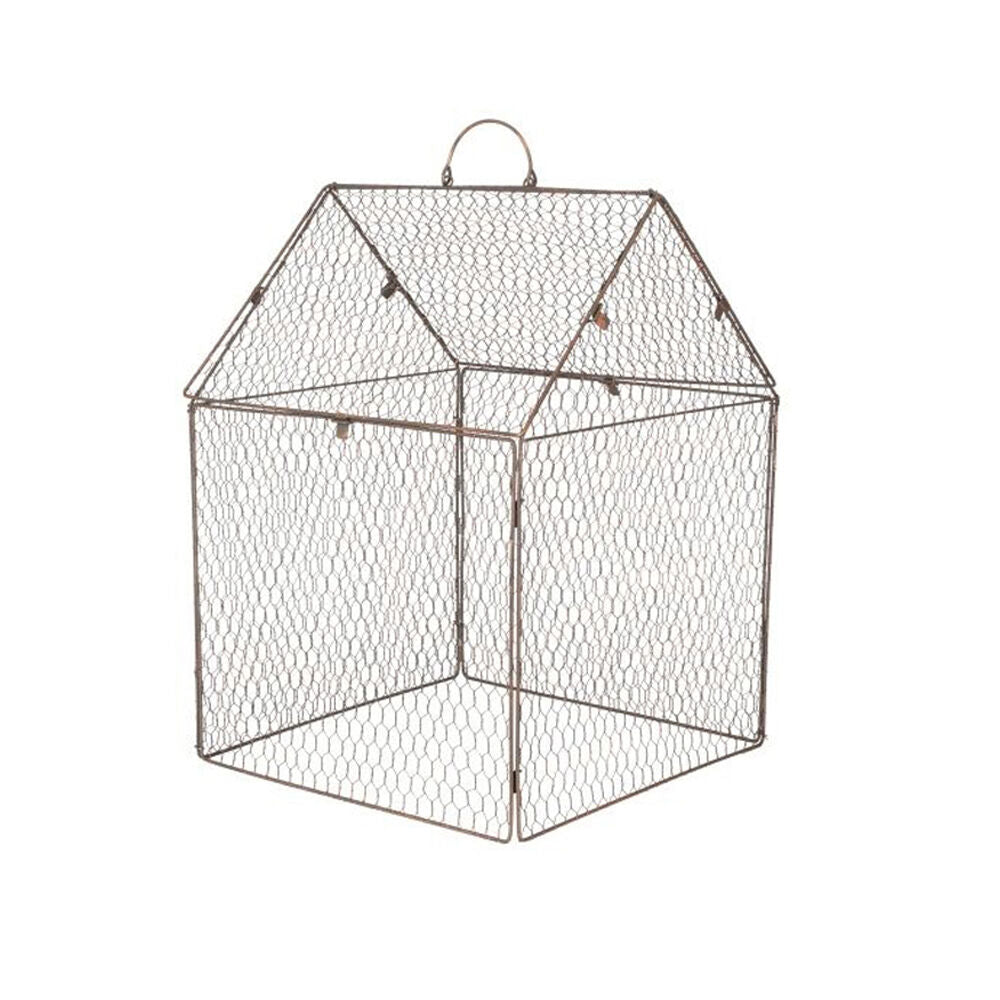 A.Fresco Cloche Wire House Outdoor Decoration 40x55cm Rust Copper