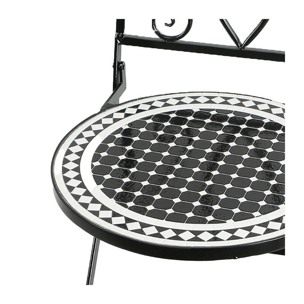 A.Fresco Coated Steel Mosaic Chair Outdoor Furniture 93x50cm Black & White — image 2