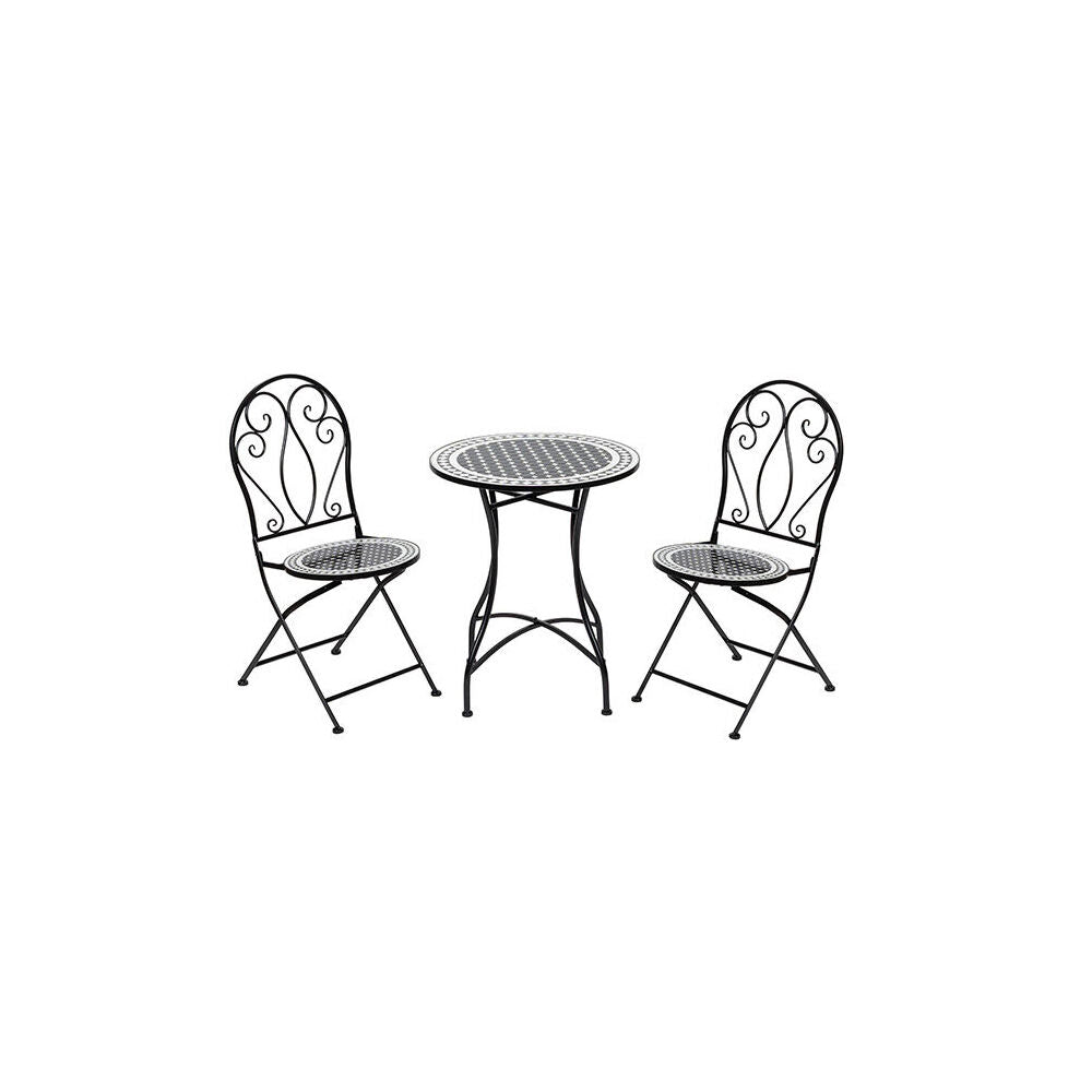 A.Fresco Coated Steel Mosaic Chair Outdoor Furniture 93x50cm Black & White — image 3