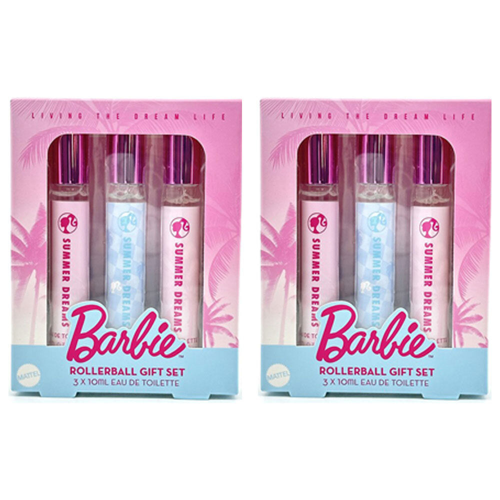 Barbie 2PK 3pc Tween Range Rollerball Gift Set Eau De Toilette 10ml