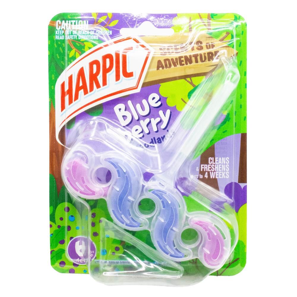 Harpic Toilet Cage Scents of Adventure Blueberry Woodlands 6 Actions Clean