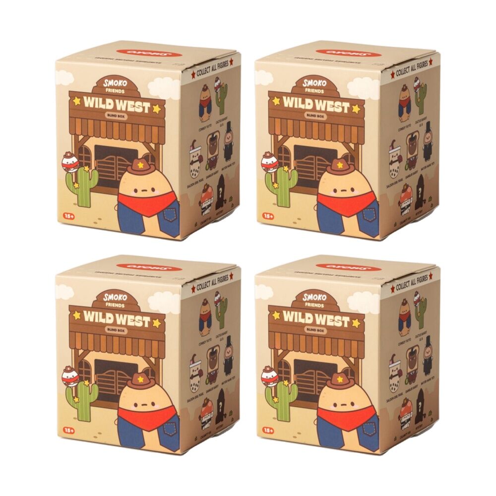 Smoko Friends Wild West Blind Box Toy Collectable Figurine 15Y+ Assorted (4 Pack)