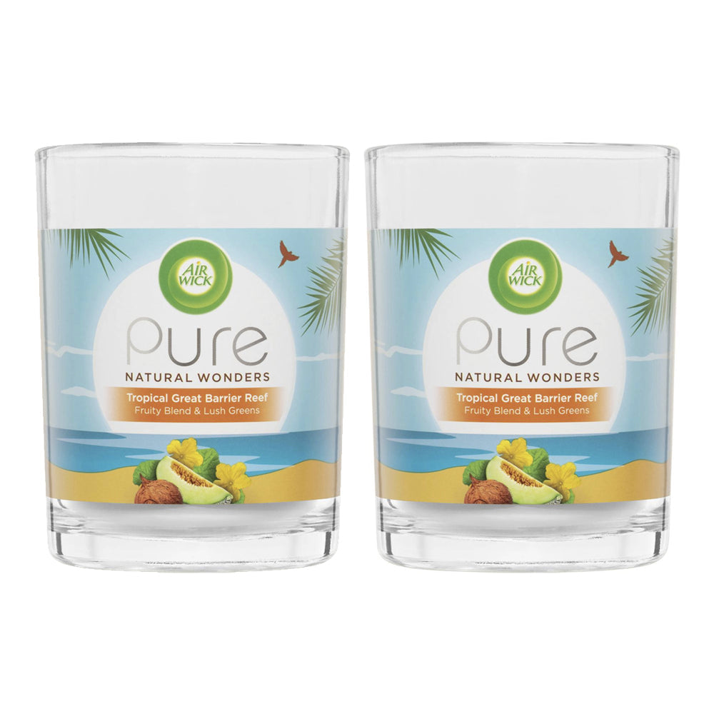 Air Wick Pure Natural Wonders Scented Candle Great Barrier Reef Home Decor (2 Pack)