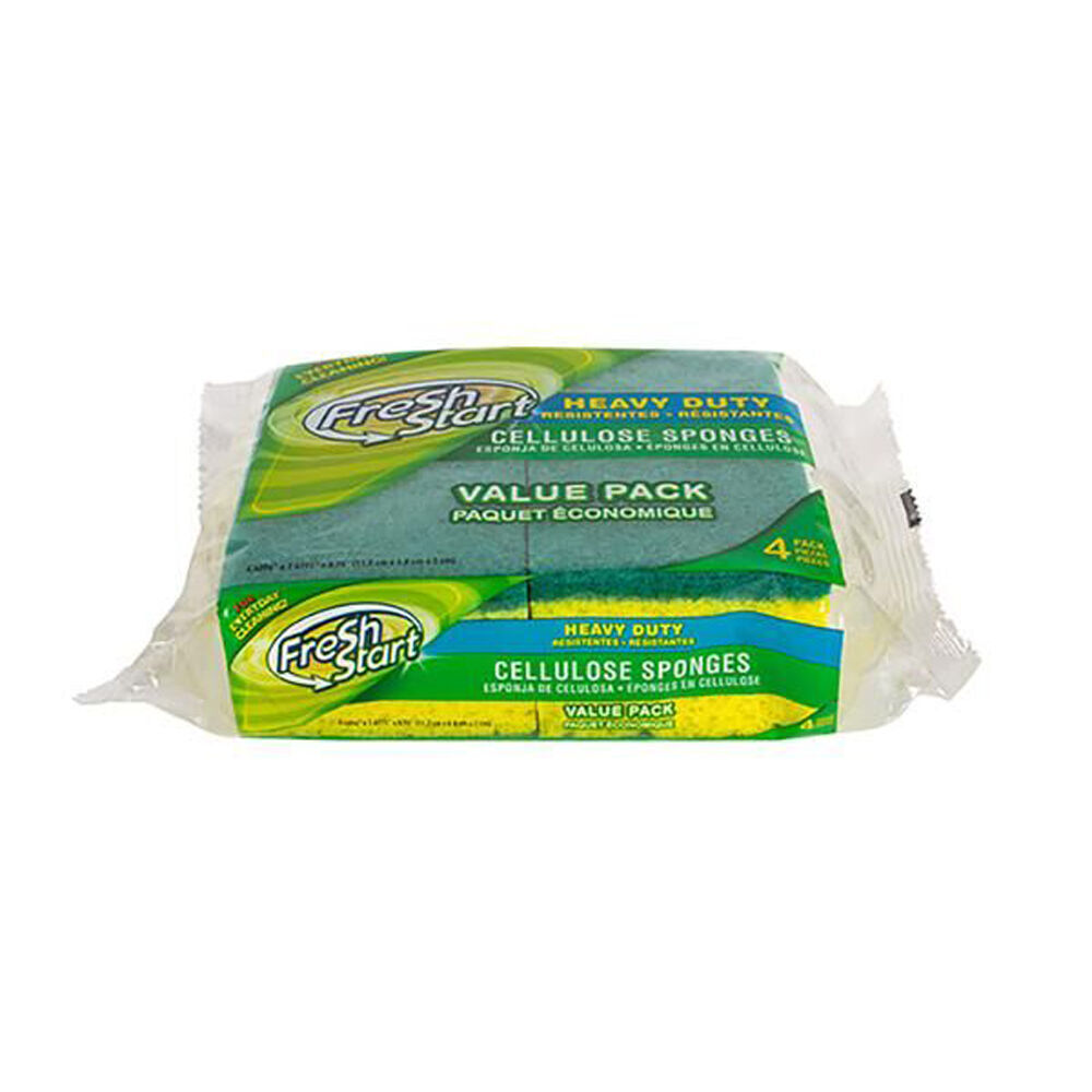 Fresh Start 12x 4pc Heavy Duty Cellulose Dishwashing Sponge Scourer Value — image 2