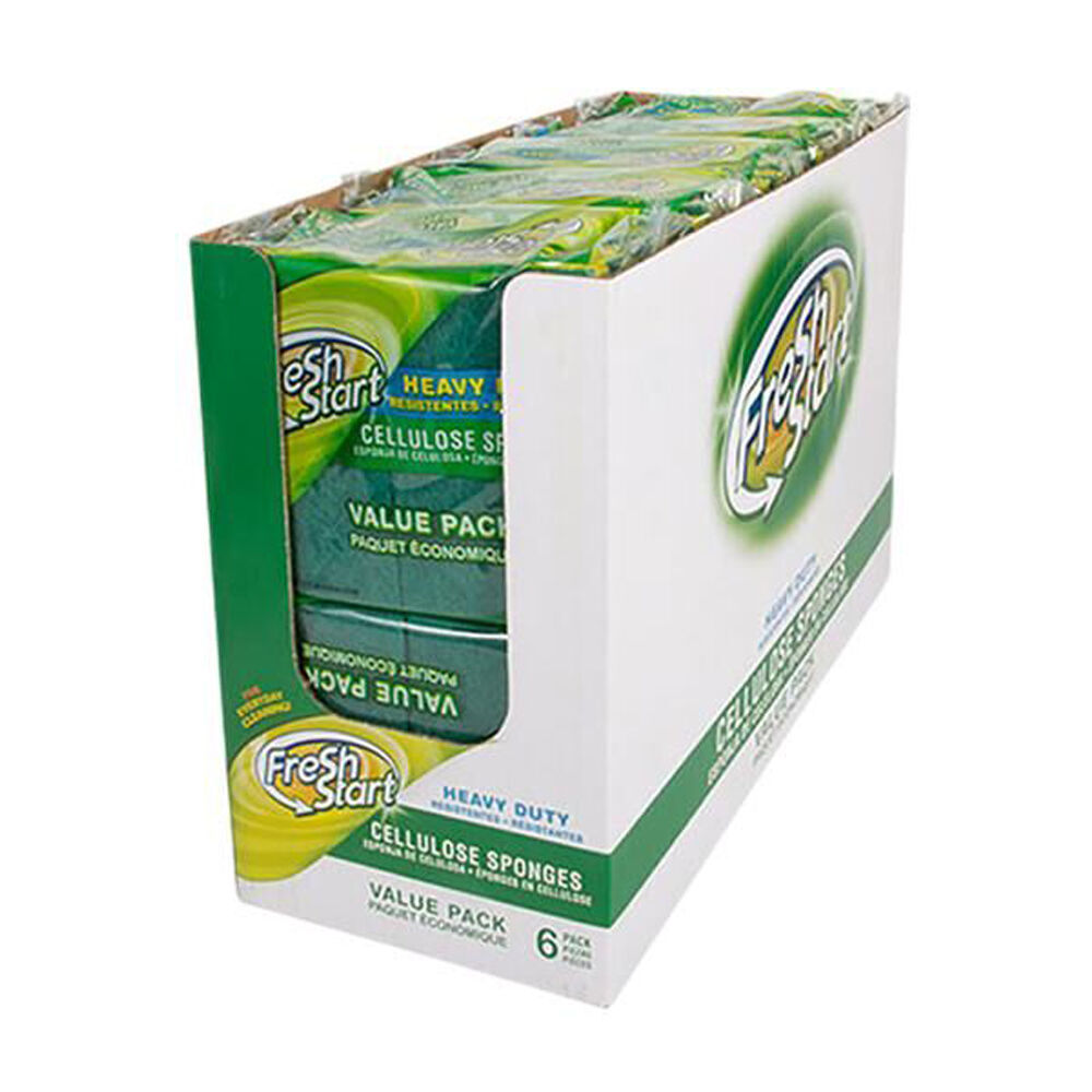 Fresh Start 5x 6pc Heavy Duty Cellulose Dishwashing Sponge Scour Pad Value — image 4