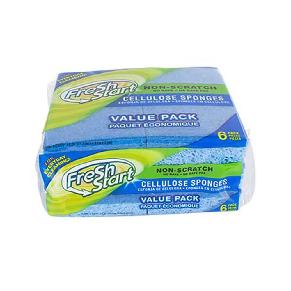 Fresh Start Non-Scratch Dishwashing Sponge Scour Pads Value Pack Blue (6 Pieces)