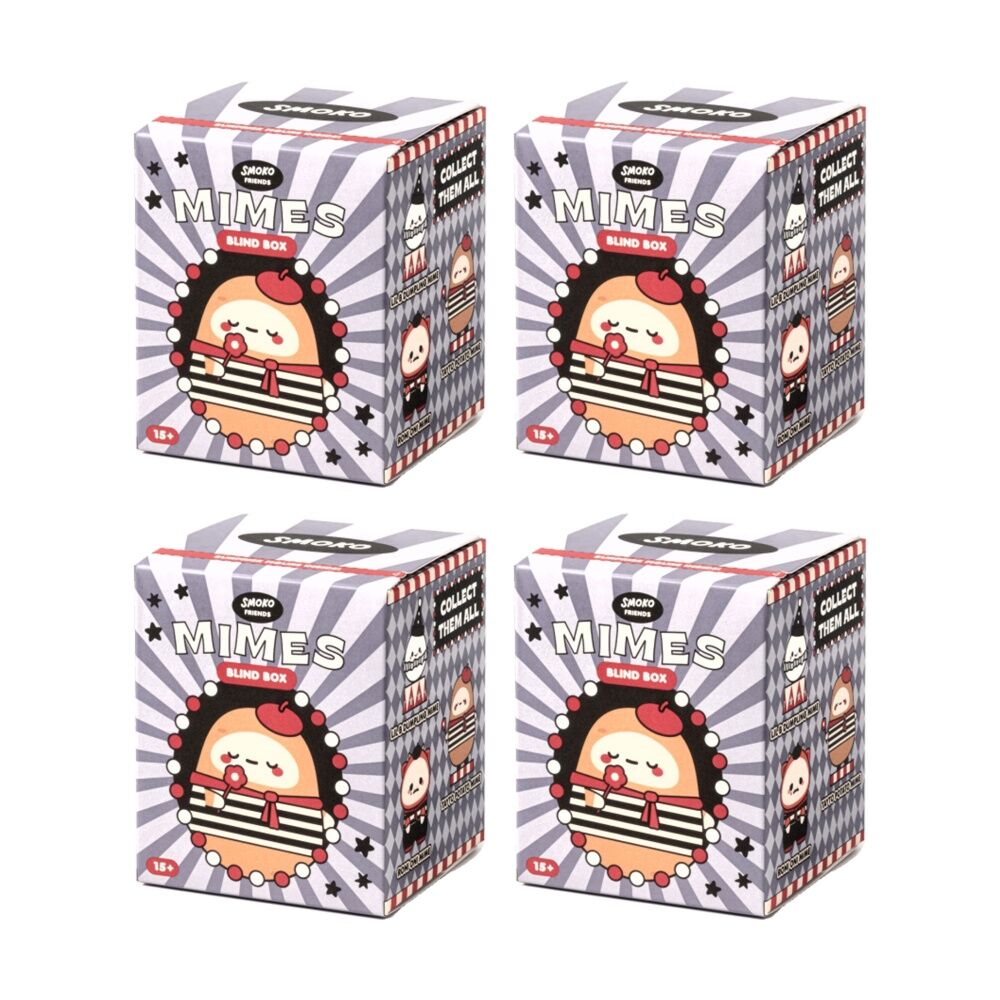 Smoko Friends Mimes Blind Box Toy Collectable Figurine 15Y+ Assorted (4 Pack)