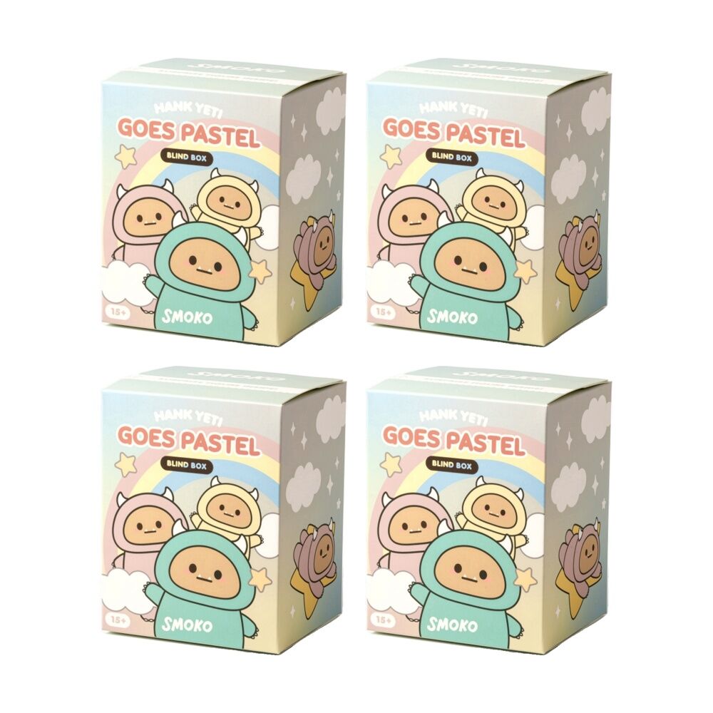 Smoko Pastel Hank Yeti Blind Box Bag Charm Toy Collectable 15Y+ Assorted (4 Pack)