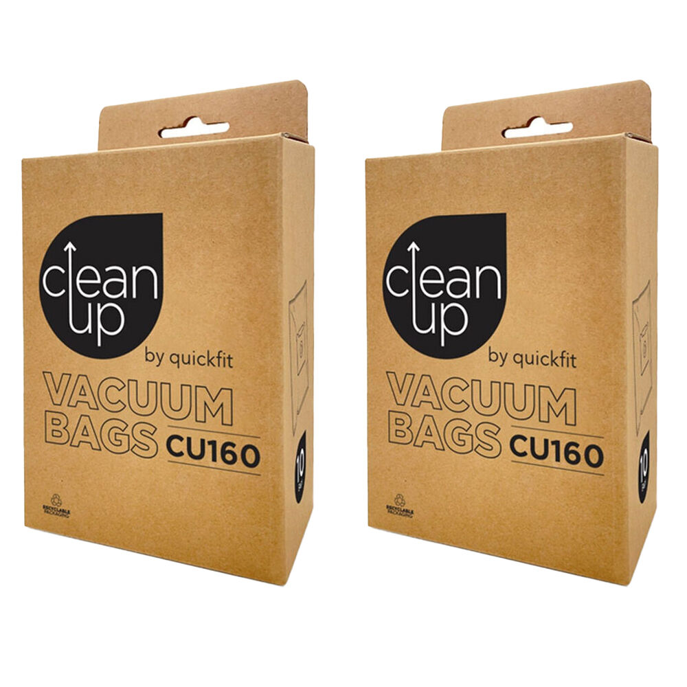 Cleanup 10pc CleanUp CU160 Replacement Vacuum Bags for Peak Performance Durable (2 Pack)