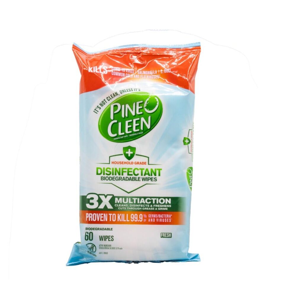 Pine O Cleen Household Grade Biodegradable Disinfectant Wipes 60 Fresh Scent (6 Pack) — image 2