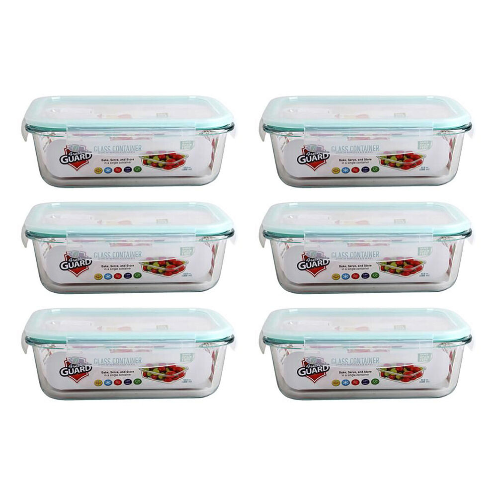 Fresh Guard Microwavable Glass Airtight Food Storage Container 1500ml (6 Pack)