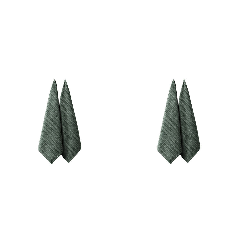 Ladelle 2pc Eco Ladelle Recycled Leaf Kitchen Towel Reusable/Washable Green (2 Pack)