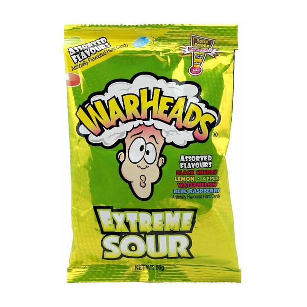 Warheads 56g Fruit-Flavoured Lollies Extreme Sour Hard Candy Bag