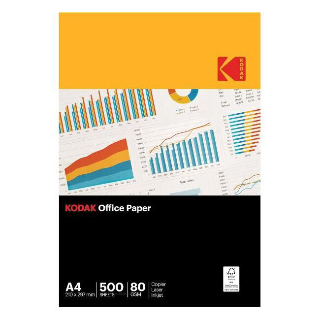 Kodak A4 Printing 500-Sheet Office Paper 80gsm Copier Laser Injket Stationery