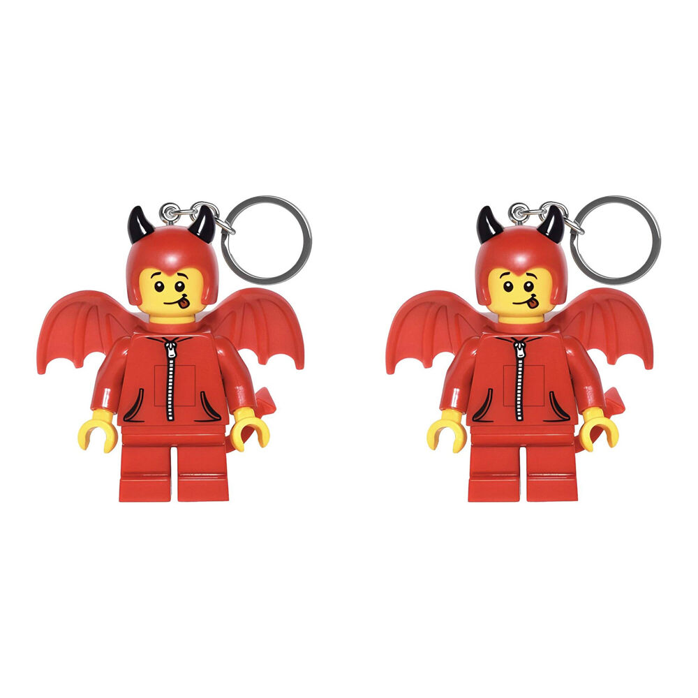 Lego Minifigures Cute Little Devil Keychain LED Light 3.9x4cm Kids Red 6y+ (2 Pack)